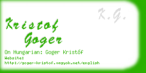 kristof goger business card