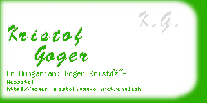 kristof goger business card